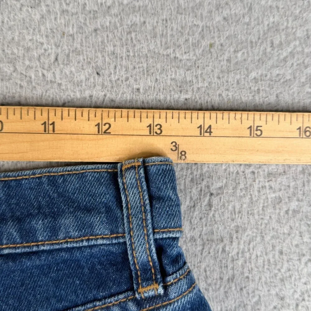 VICTORIA'S SECRET Pink Cut Off Short Women 25 Blue Denim High Rise Zip Fly Booty